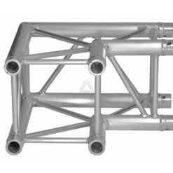 Aluminum truss segment for modular structural setups, typically used in stage design, lighting rigs, and event constructions.