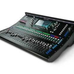 Digital mixing console isolated on a white background.