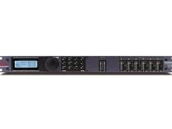 Professional rack-mounted digital audio processor with multiple input and output channels, lcd screen, and various control buttons and knobs.
