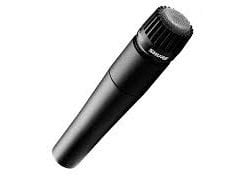 Dynamic microphone isolated on a white background.