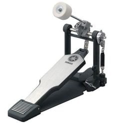 A single-chain bass drum pedal with a two-way beater and an adjustable spring tension.