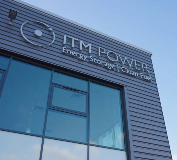 Frontage of ITM Power gigafactory in Sheffield.