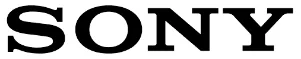 Sony, an AV company logo in bold black letters on a white background.