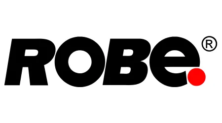 Black and white logo for Event Services with the word 'robe' and a red dot, featuring a registered trademark symbol.