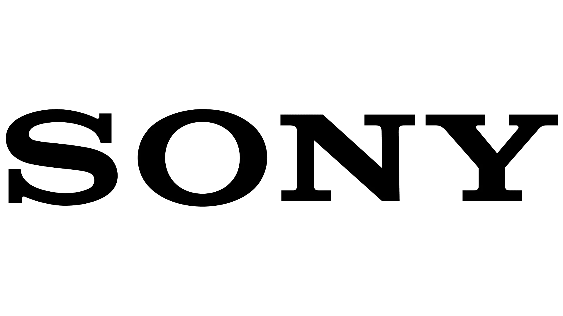 Sony logo in black with a transparent background for virtual event studio.